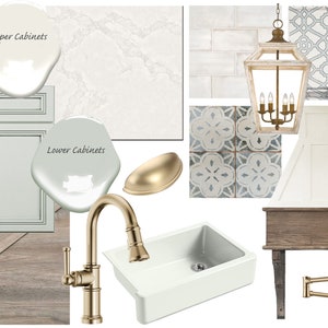 Moodboard - Moodboard de diseño de interiores de cocina tradicional en línea