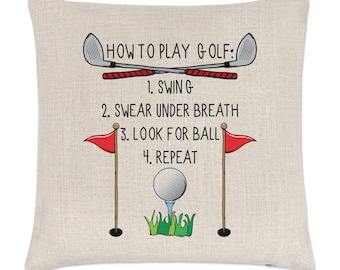 How To Play Golf Linen Cushion Cover