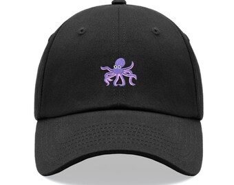 Purple Octopus Classic Baseball Sports Cap Unisex Hat Adjustable Funny Summer Holiday Animal Sea life Ocean Sailing Cute Seaside Squid