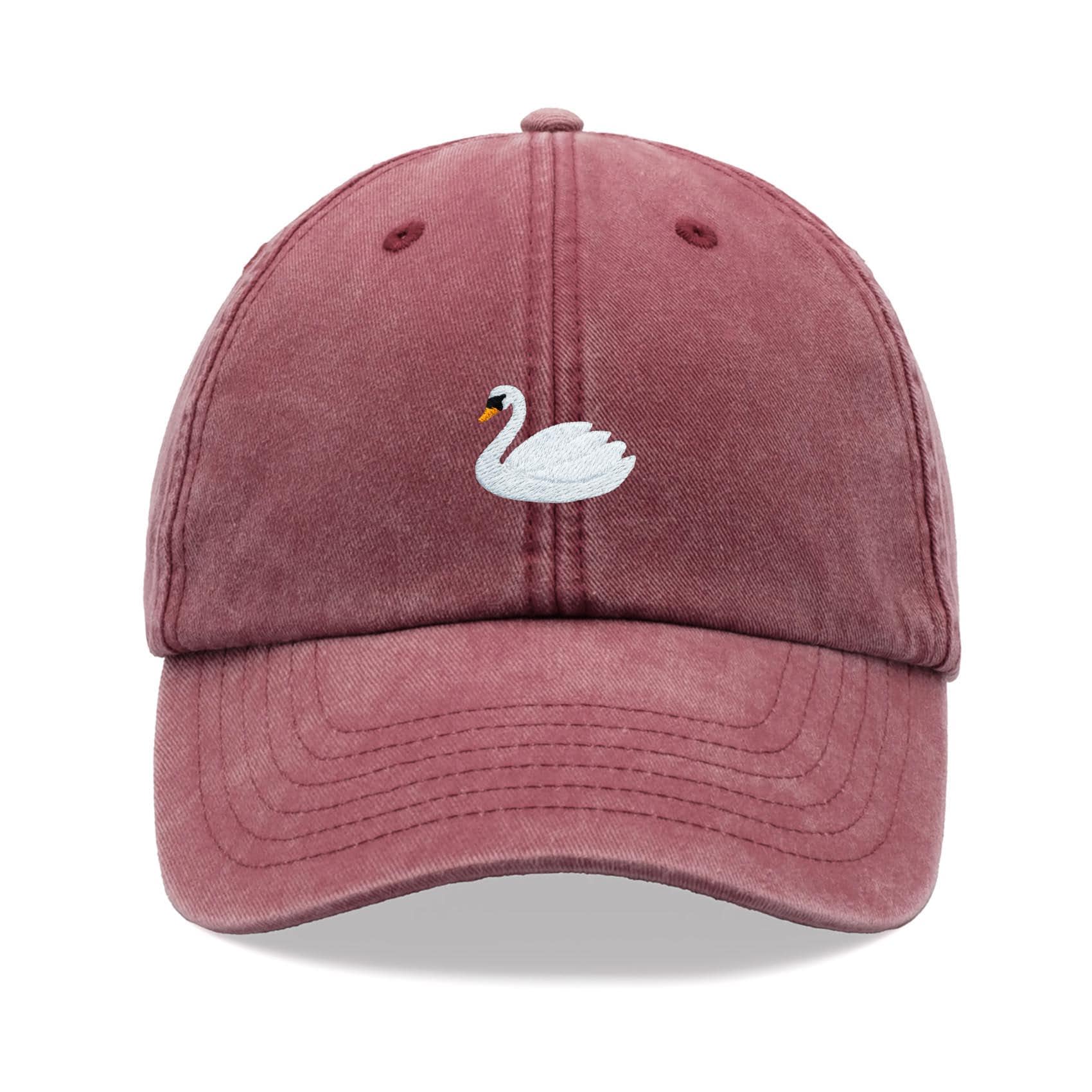 White Swan Baseball Cap Vintage Washed Cotton Unisex Dad Hat  display picture 3