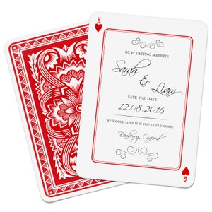 Personalised Save the Date Playing Card Invitations Invites Birthday Wedding Party Casino Las Vegas Poker Deck