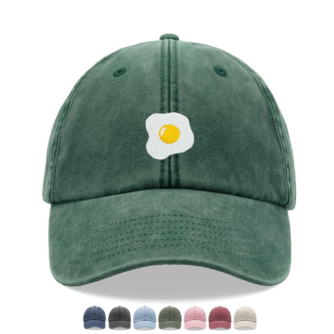 Fried Egg Baseball Cap Vintage Washed Cotton Unisex Dad Hat