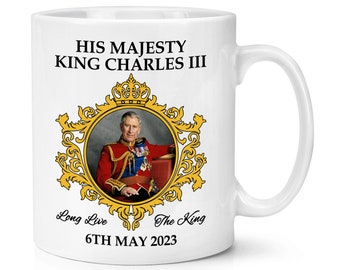 King Charles III 2023 10oz Mug Cup King's Coronation Commemorative Souvenir Gift His Majesty