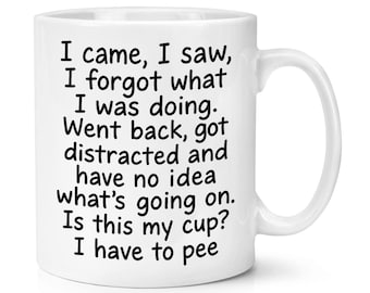 I Came I Saw I Forgot What I Was Doing Went Back Got Distracted 10oz Mug Cup Funny Joke Husband Sarcasm Mum Dad Fathers Day ADHD