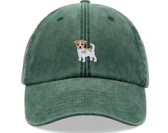Gorra de béisbol con diseño de perro Jack Russell Terrier, estilo vintage, de algodón lavado, unisex, ajustable, divertida, desteñida, para deportes, sol, verano, para caza de mascotas