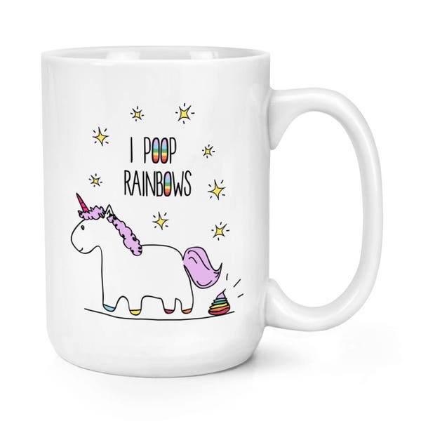 Unicorn lila je merde Rainbows 15oz grand Mug tasse