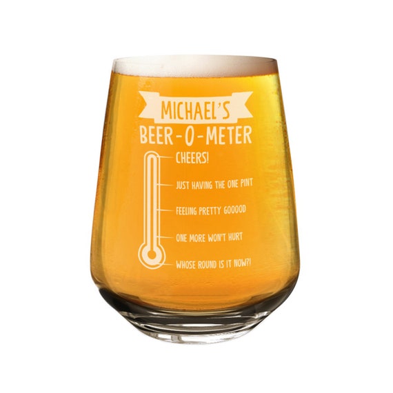 molecuul voorkomen tarwe Personalised Craft Beer Tumbler Glass Beer O Meter Any Name - Etsy