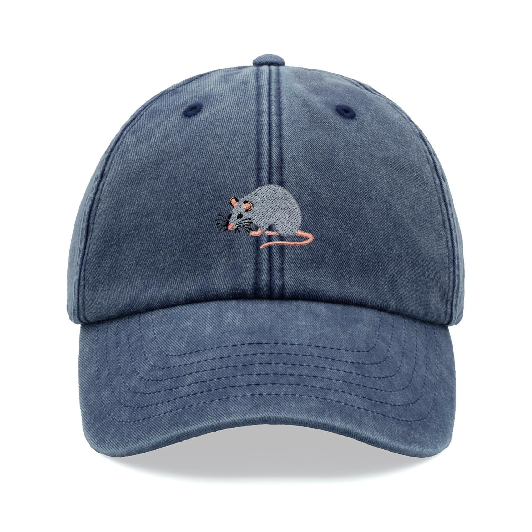 Rat Baseball Cap Vintage Washed Cotton Unisex Dad Hat Adjustable