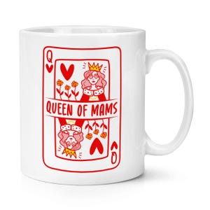 Taza de 10 oz con la carta de la Reina de las Mamás, divertida, para el Día de la Madre.