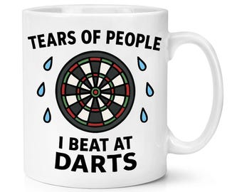Tears Of People I Beat At Darts 10oz Mug Cup Funny Joke Birthday Dad Fathers Day Sport World's Best Awesome Player King Queen