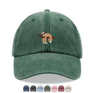 Sloth Sleeping Baseball Cap Vintage Washed Cotton Unisex Dad Hat Adjustable Funny Faded Sports Sun Bird Summer Holiday Funny