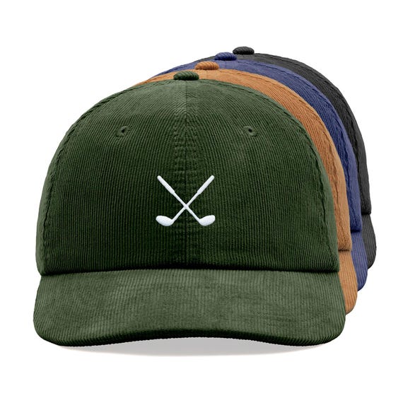 Golf Clubs Crossed Corduroy Baseball Cap Cotton Unisex Dad  display picture 1