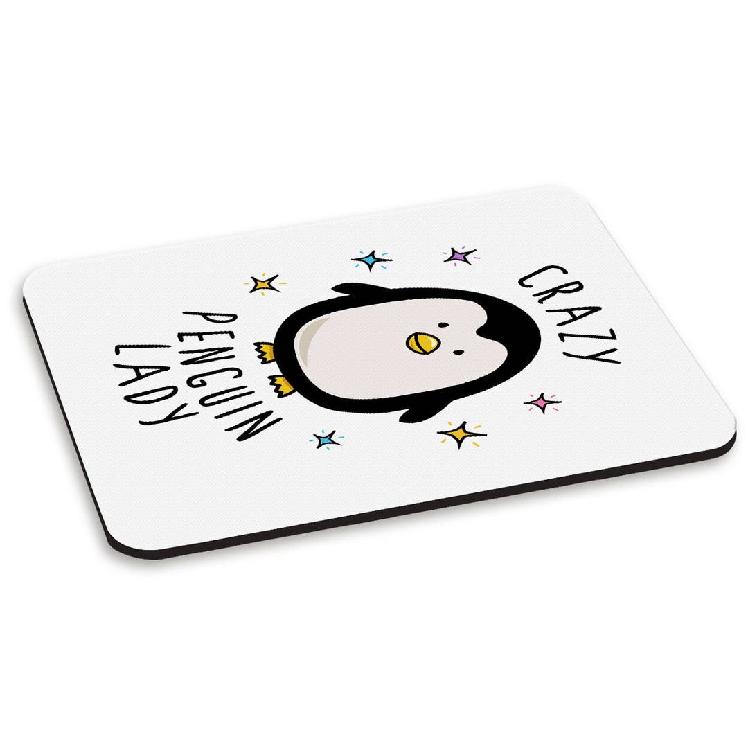Crazy Penguin Lady PC Computer Mouse Mat Pad - Etsy