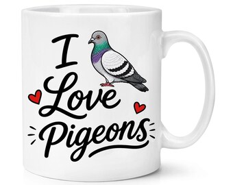 Me encantan las palomas Taza de 295 ml Loca Dama Hombre Observador de aves Papá Día del Padre Tío Abuelo Amante de los chistes divertidos