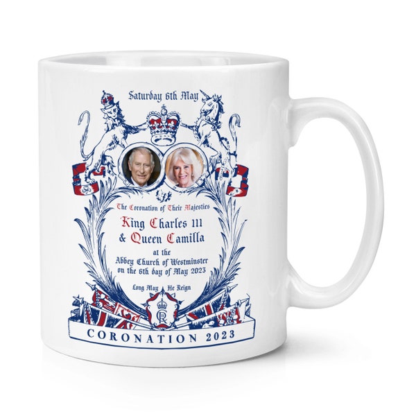 Invitación Vintage King Charles III & Camilla Coronation 10oz Mug Cup King's Coronation Conmemorative Souvenir Gift 6 de mayo de 2023