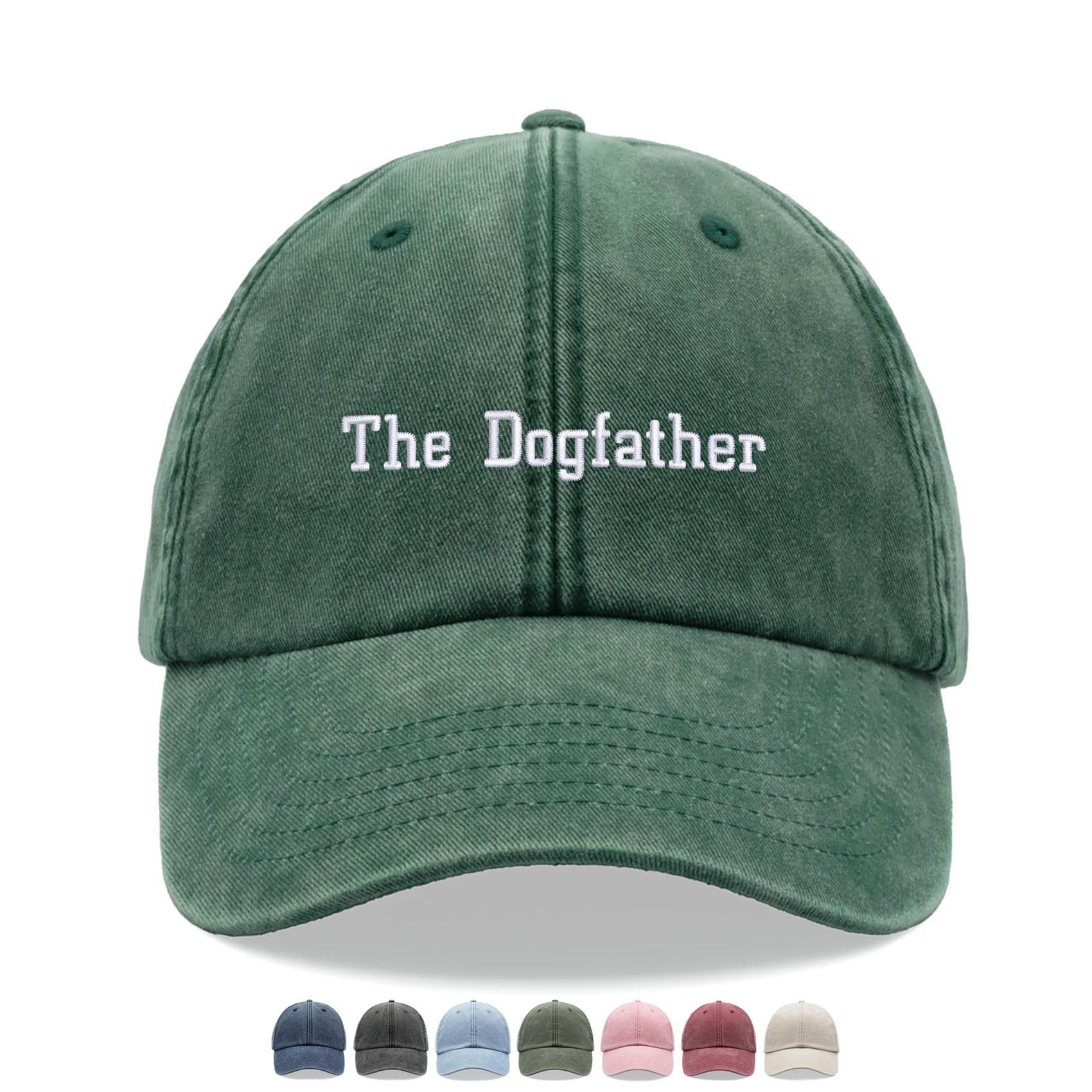 The Dogfather Baseball Cap Vintage Washed Unisex Dad Hat Low Profile Adjustable Faded Sports Sun Hiking Summer Holiday Skiing Crazy Dog Man