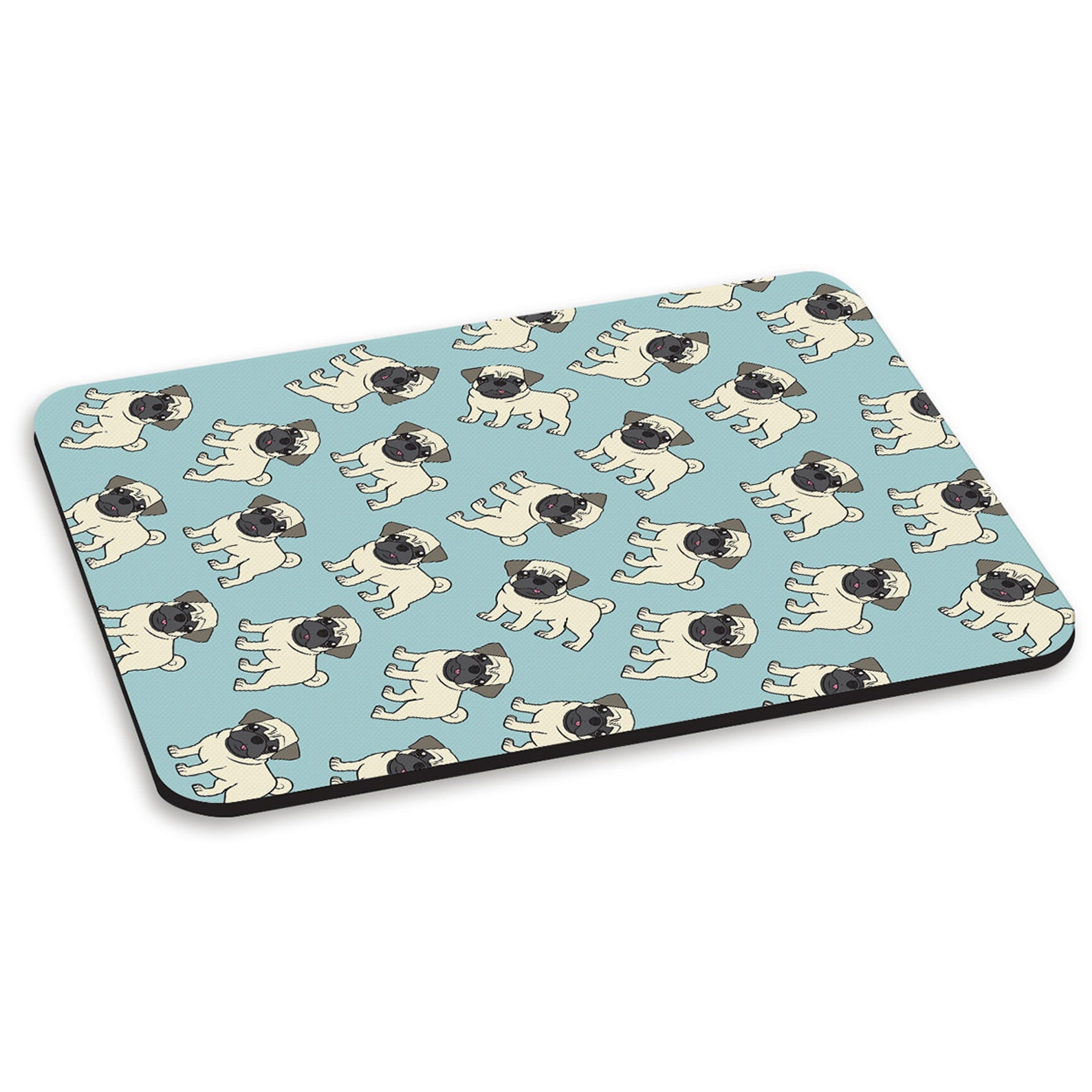 Retro Aqua Peacock Pattern Monogram Mouse Pad - View #6