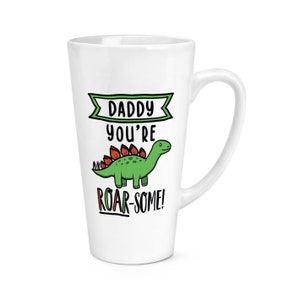 Papa Du bist roarsome Dinosaurier 17oz Große Latte Tasse Vatertag Liebe Best Awesome