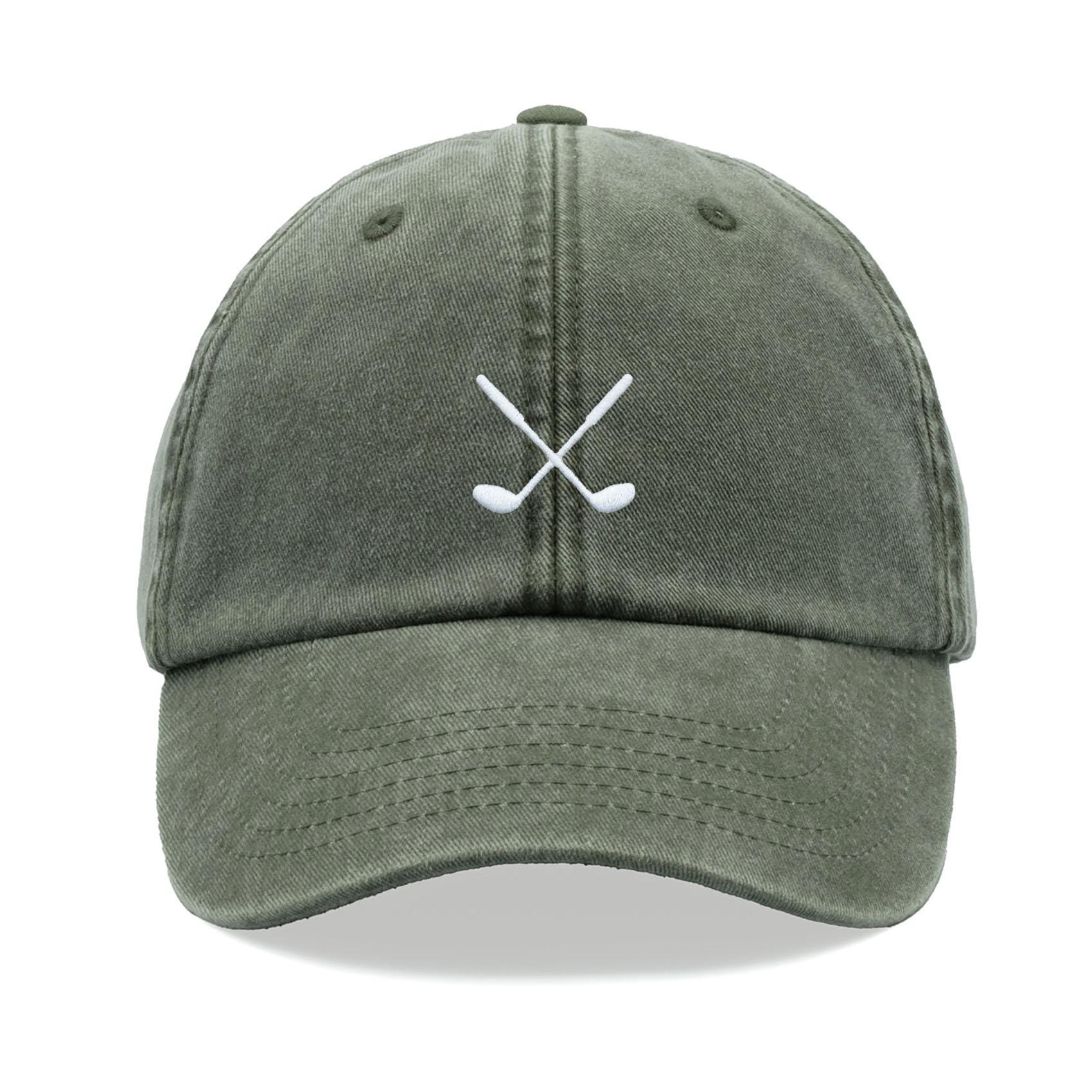Golf Snapback Hat with Crossed Clubs Graphic Club Cross Snapback Perforated Hat - Faith Inspired – Fig  main image 3