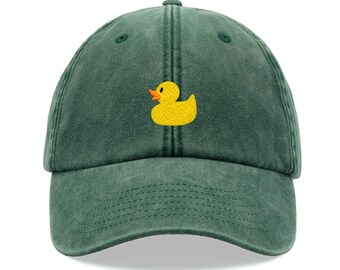 Yellow Rubber Duck Baseball Cap Vintage Washed Unisex Dad Hat