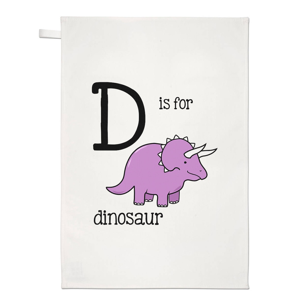 Letter D is for Dinosaur Tea Towel Dish Cloth Etsy