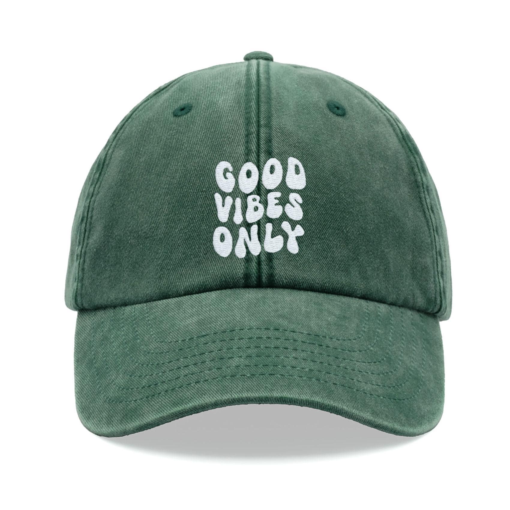 Good Vibes Only Baseball Cap Vintage Washed Unisex Dad Hat Low