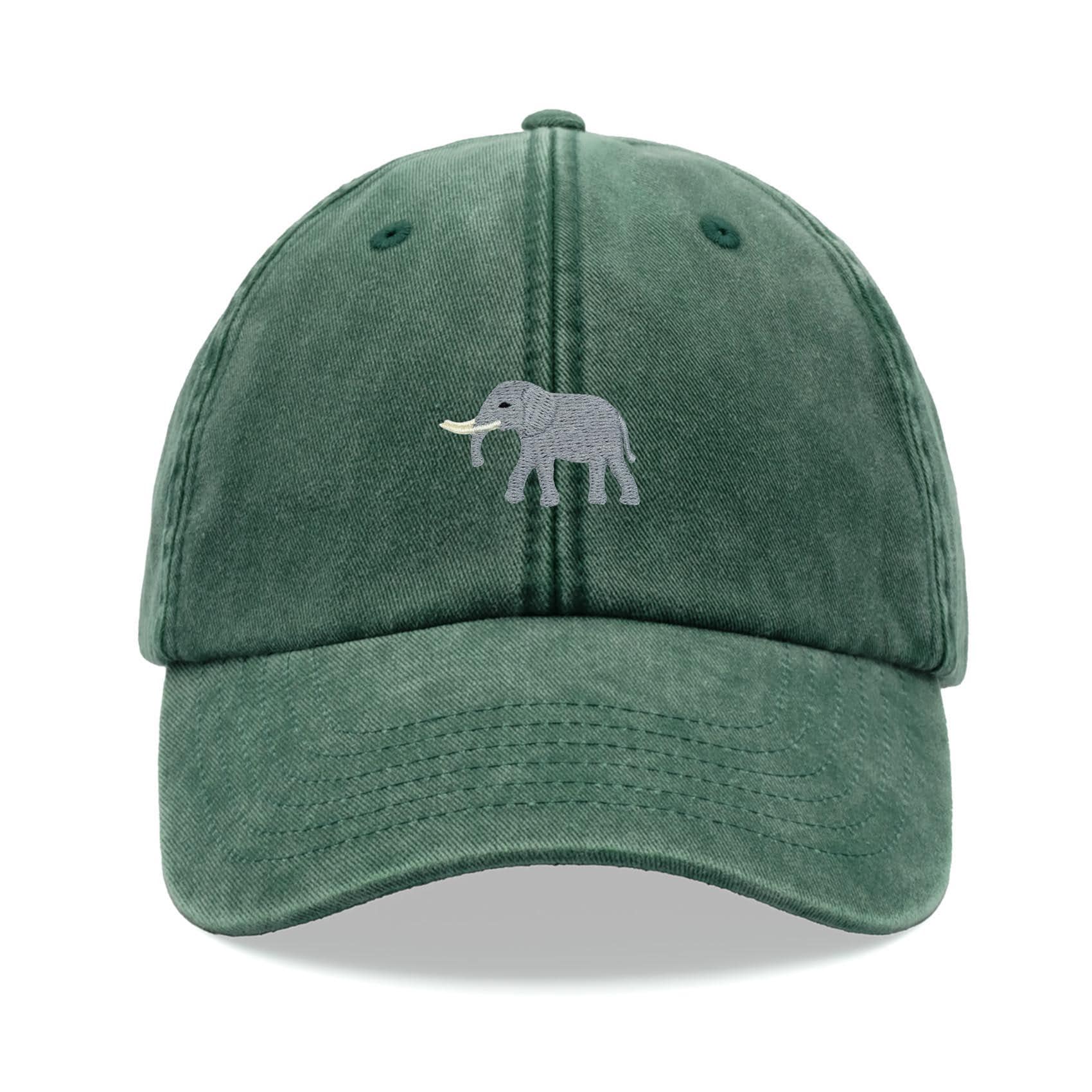 Elephant Baseball Cap Vintage Washed Unisex Dad Hat 
