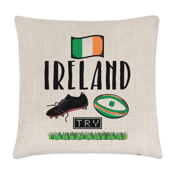 Housse de coussin en lin d’Irlande rugby