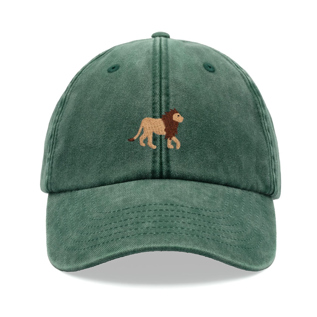 Lion Baseball Cap Vintage Washed Unisex Dad Hat Adjustable  display picture 2