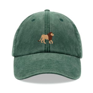 Löwe Baseballmütze Vintage Washed Unisex Dad Hat Verstellbar Verblasst Sport Sonne Sommer Strand Urlaub Dschungel Lustig Safari Tier Katze