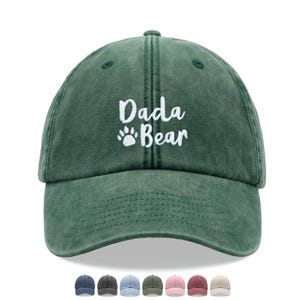 Dada Bear Baseball Cap Vintage Washed Unisex Dad Hat Low Profile Adjustable Faded Sports Sun Hiking Summer Holiday Skiing Father's Day Love