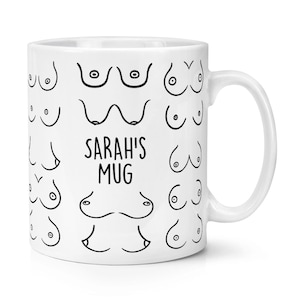 Gepersonaliseerde borsten Cartoon patroon 10oz mok beker grappige moeder borsten mooie tieten vriend beste lesbische homo vriendin vrouw seks erotische liefde