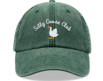 Silly Goose Club Baseball Cap Vintage Washed Unisex Dad Hat Adjustable Faded Sports Sun Summer Holiday Bird Watcher Farmer Funny Joke