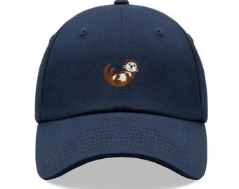 Otter On Back Classic Baseball Sports Cap Unisex Hat Adjustable Funny Summer Holiday Animal Man Love Cute