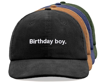 Gorra de béisbol de pana para niño, gorra de béisbol unisex vintage, ajustable, para el sol, vacaciones de verano, playa, broma divertida, regalo de feliz cumpleaños