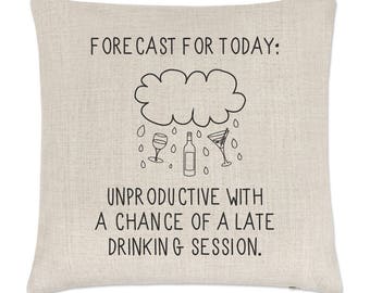 Forecast For Today Linen Cushion Cover