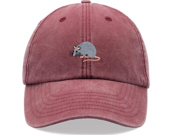 Rat Baseball Cap Vintage Washed Cotton Unisex Dad Hat Adjustable