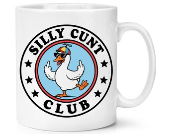 Taza de 283 ml del Club de los Tontos, con diseño de ganso. Broma divertida para el Día de San Valentín. Novio, novia, esposo, esposa. Pájaro, animal, pájaro loco, grosero.