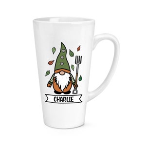 Personalised Gonk Gnome Green Orange Garden 17oz Large Latte Mug Cup Christmas