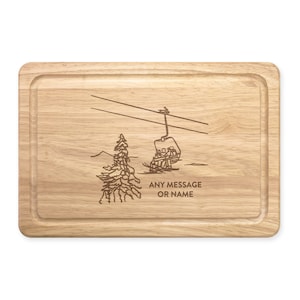 Gepersonaliseerde skilift skiplank rechthoekige houten snijplank charcuterie kaas vlees serveerplank kerst aangepaste Let's Get