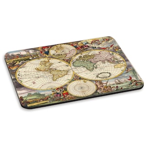 Tapis tapis de souris ordinateur PC carte 5 vintage vieux monde