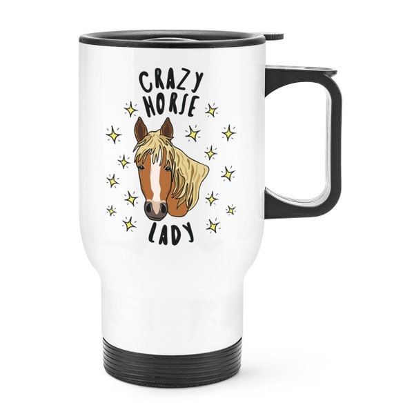 Crazy Horse Lady Stars Travel Mug Cup avec poignée