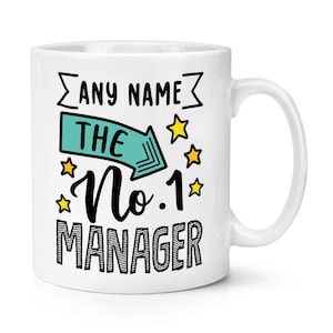 Gepersonaliseerde No.1 Manager 10oz Mug Cup Worlds Best Awesome Bedankt Boss Director