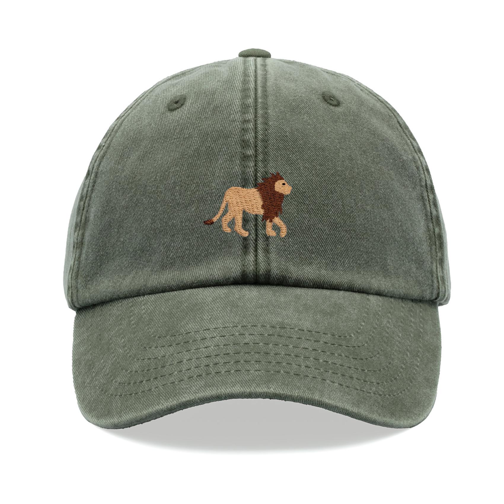 Women\'s Unique Cotton Lion Decor Baseball Cap Lion Hats Adjustable For Gifts Lion Curved Baseball Cap - Beige | CAPICHE CAPS main image 4