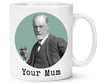 Sigmund Freud Your Mum, tazza da 10 once, scherzo divertente, scortese, compleanno, Natale, mamma