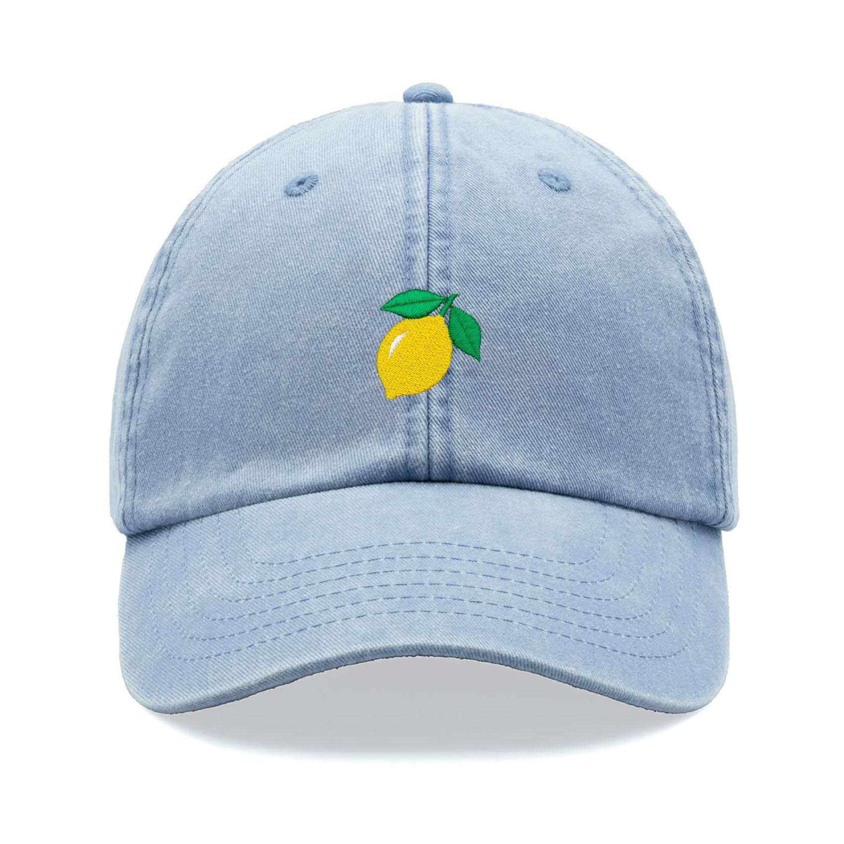 Lemon Baseball Cap Vintage Washed Cotton Unisex Dad Hat 