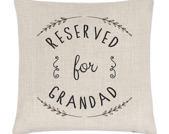 Reserved For Grandad Linen Cushion Cover