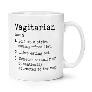 Vagitarian Definition Lesbian Gay Funny Joke LGBT 10oz Mug Cup Valentines Day Birthday