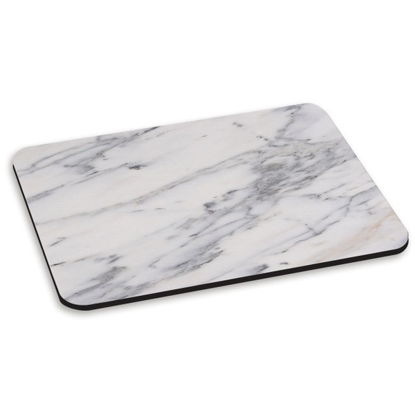 Marble Grey White Veined Effect Pattern PC Computer Mouse Mat Pad