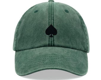 Gorra de béisbol con traje de espadas, de algodón lavado vintage, unisex, ajustable, divertida, descolorida, para deportes, sol, mamá, novia, amor, verano, casino, póquer